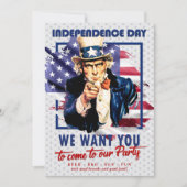 VS Vlag Oom Sam 4 Juli Patriottisch Feestje Kaart (Voorkant)