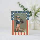 VS Vlag Oom Sam Jongen Viooltjes Briefkaart (Staand voorkant)