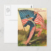 VS-vlag Oom Sam slagveld kanon Briefkaart (Voorkant / Achterkant)