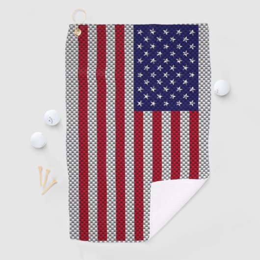 VS-vlag op koolstofvezel-decor Golfhanddoek (Insitu)