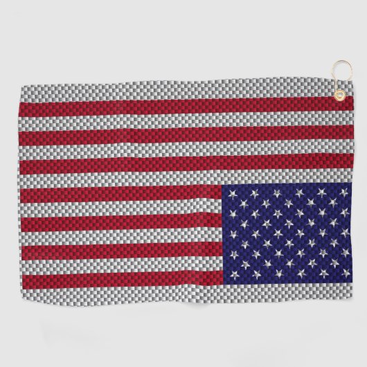 VS-vlag op koolstofvezel-decor Golfhanddoek (Horizontaal)