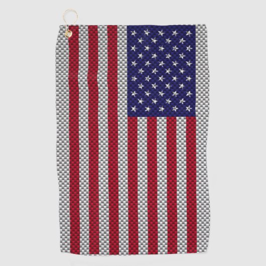 VS-vlag op koolstofvezel-decor Golfhanddoek (Voorkant)