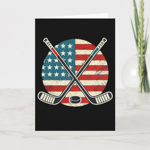 Vs-vlag Patriottische Amerikaanse Hockeyspeler IJs Kaart