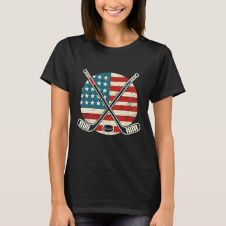 Vs-vlag Patriottische Amerikaanse Hockeyspeler IJs T-shirt