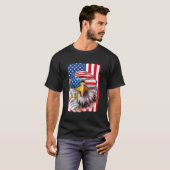 VS Vlag Patriottische Eagle Zonnebril Bier 4th of  T-shirt (Voorkant volledig)
