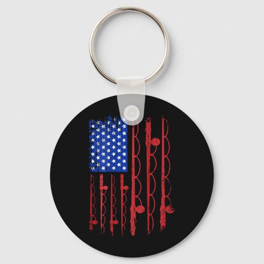 VS-vlag patriottische viscadeaus 4 juli ontwerp Sleutelhanger (Voorkant)