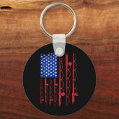 VS-vlag patriottische viscadeaus 4 juli ontwerp Sleutelhanger (Voorkant)