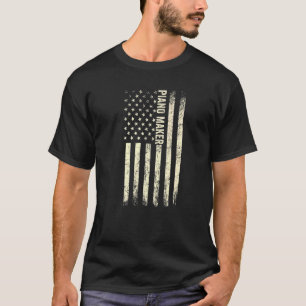 VS Vlag Piano Making Trotse Amerikaanse Piano Make T-shirt