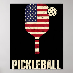 VS-vlag pickleball-speler paddleball-liefhebber Poster