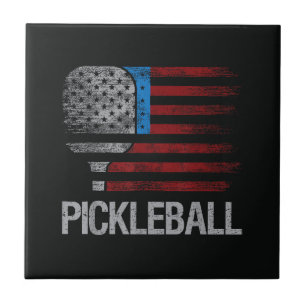 VS Vlag Pickleball Speler Paddleball Liefhebber Tegeltje