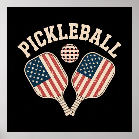 VS-vlag Pickleball-speler Poster (Voorkant)