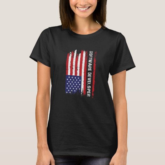 VS-vlag programmeur programmeren expert softwareon T-shirt (Voorkant)