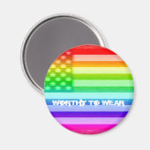 VS-vlag regenboog - goed Draag Magneet (Voorkant / Achterkant)