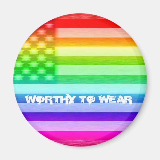 VS-vlag regenboog - goed Draag Magneet (Voorkant)