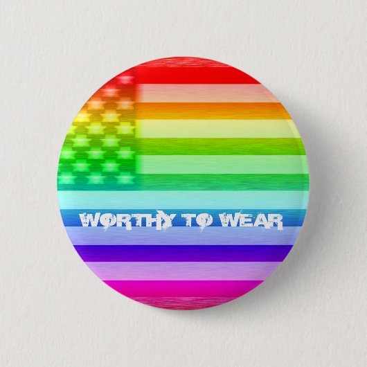 VS-vlag regenboog - goed Draag Ronde Button 5,7 Cm (Voorkant)