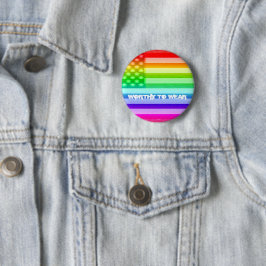 VS-vlag regenboog - goed Draag Ronde Button 5,7 Cm
