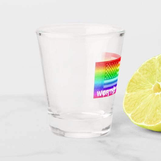 VS-vlag regenboog - goed Draag Shot Glas (Links)