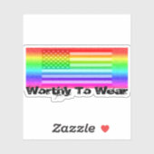 VS-vlag regenboog - goed Draag Sticker (Vel)