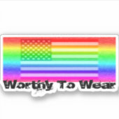 VS-vlag regenboog - goed Draag Sticker (Voorkant)