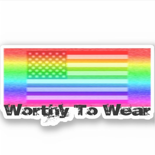 VS-vlag regenboog - goed Draag Sticker (Voorkant)