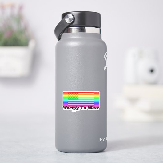VS-vlag regenboog - goed Draag Sticker (HydroFlask)