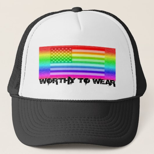 VS-vlag regenboog - goed Draag Trucker Pet (Voorkant)