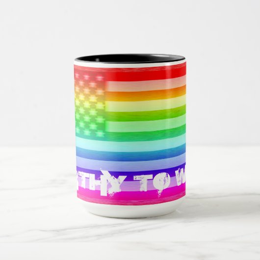 VS-vlag regenboogschild - Draag Mok (Midden)