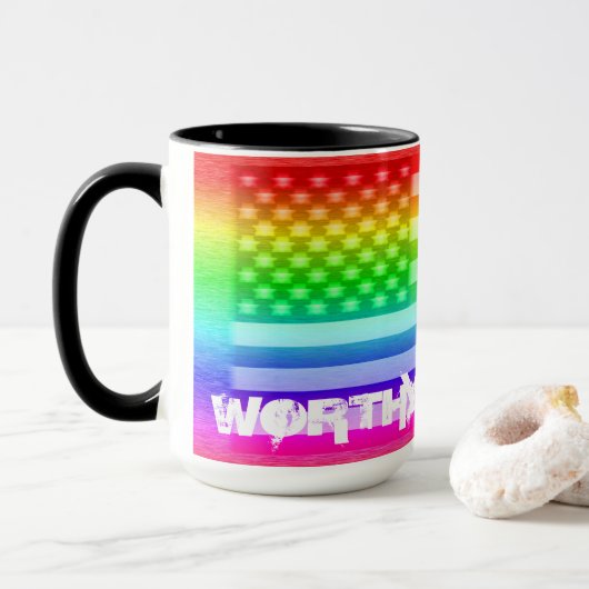 VS-vlag regenboogschild - Draag Mok (Met donut)