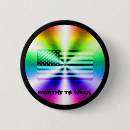VS-vlag regenboogschild - Draag Ronde Button 5,7 Cm
