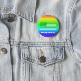VS-vlag regenboogschild - Draag Ronde Button 5,7 Cm