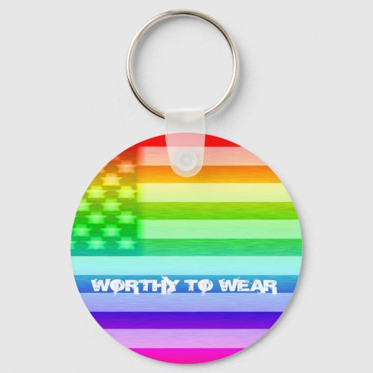 VS-vlag regenboogschild - Draag Sleutelhanger (Voorkant)