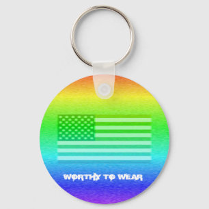 VS-vlag regenboogschild - Draag Sleutelhanger