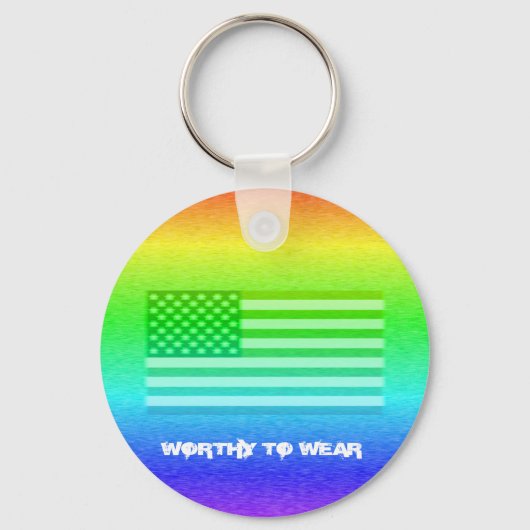 VS-vlag regenboogschild - Draag Sleutelhanger (Voorkant)