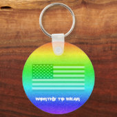 VS-vlag regenboogschild - Draag Sleutelhanger (Voorkant)