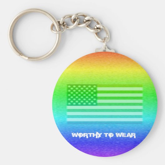 VS-vlag regenboogschild - Draag Sleutelhanger (Voorkant)