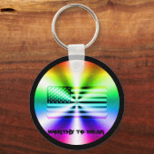 VS-vlag regenboogschild - Draag Sleutelhanger (Voorkant)