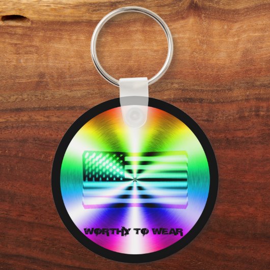 VS-vlag regenboogschild - Draag Sleutelhanger (Voorkant)