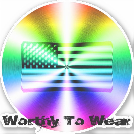 VS-vlag regenboogschild - Draag Sticker (Voorkant)