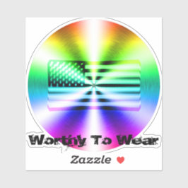 VS-vlag regenboogschild - Draag Sticker