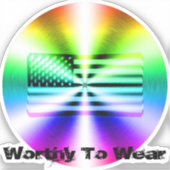 VS-vlag regenboogschild - Draag Sticker (Voorkant)