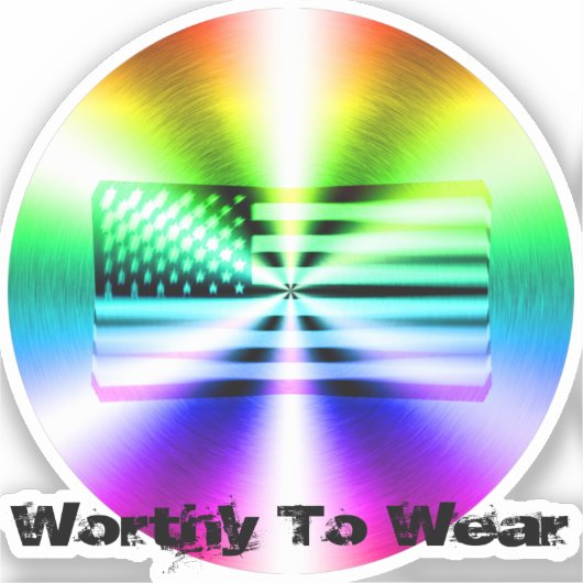 VS-vlag regenboogschild - Draag Sticker (Voorkant)