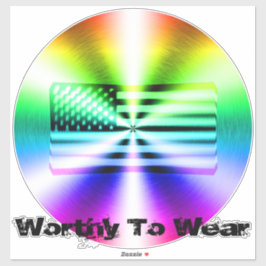 VS-vlag regenboogschild - Draag Sticker