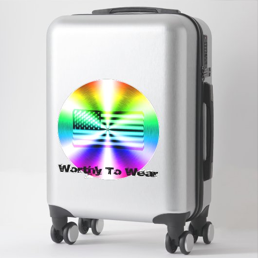 VS-vlag regenboogschild - Draag Sticker (Koffer)