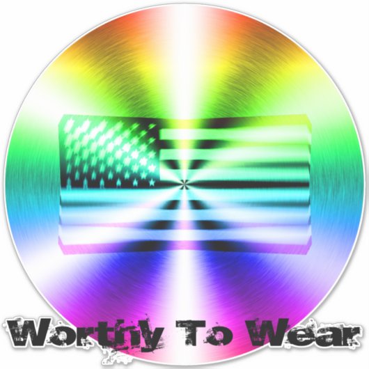 VS-vlag regenboogschild - Draag Sticker (Voorkant)