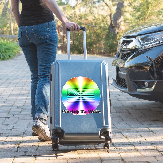 VS-vlag regenboogschild - Draag Sticker (Koffer Insitu)