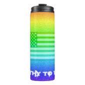 VS-vlag regenboogschild - Draag Thermosbeker (Voorkant)