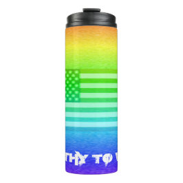 VS-vlag regenboogschild - Draag Thermosbeker