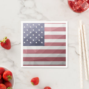 VS-vlag Rood Wit Blauw Amerika Geometrisch Gaas Servet