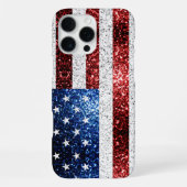 VS-vlag rood wit blauw glinstert glitters iPhone Hoesje (Achterkant)