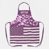 VS-vlag Roze Camo Aangepast Schort (Voorkant)